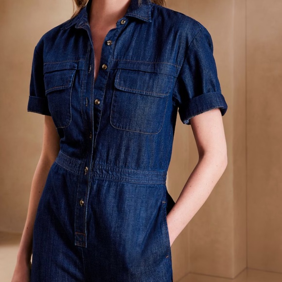 BRAND NEW BANANA REPUBLIC FACTORY Denim Jumpsuit Size S - Picture 3 of 4